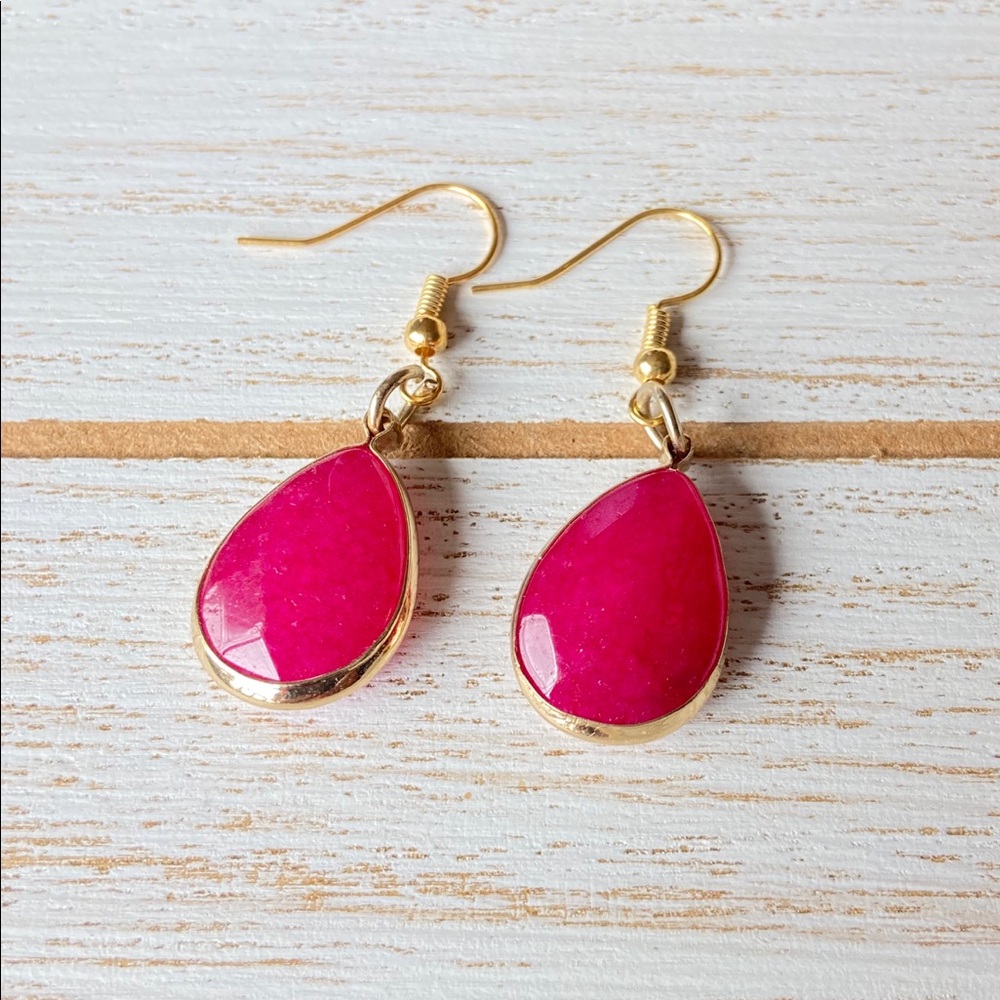 Pink Jade Earrings- Casual Wear